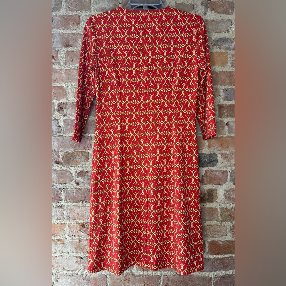 J Mclaughlin - Sofia - Red And Gold Patterned Mid… - image 2